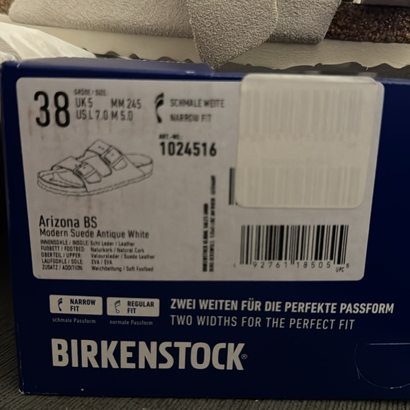 Birkenstock Women's Arizona Soft Footbed Suede Leather Sandals Size 7-7.5 EU 38 - Picture 7 of 7